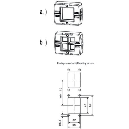 2891470000 - IP66 Cable Entry System, 64mm Height, Glass Fiber Reinforced