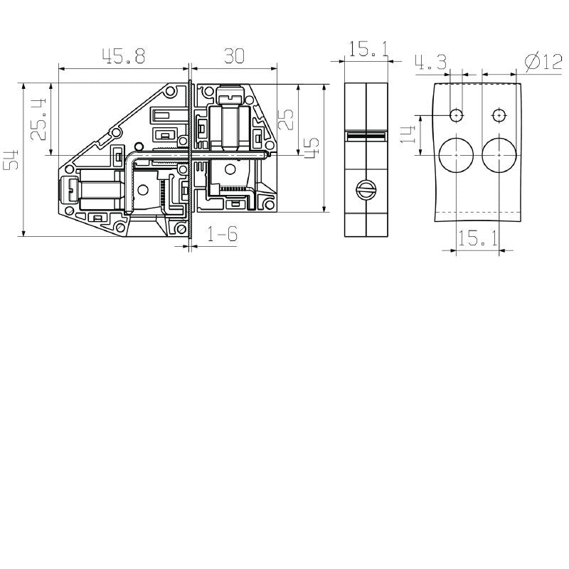 2444830000 - 25mm² Feed-Through Terminal, 690V, Direct Mounting  (Pack of 25)