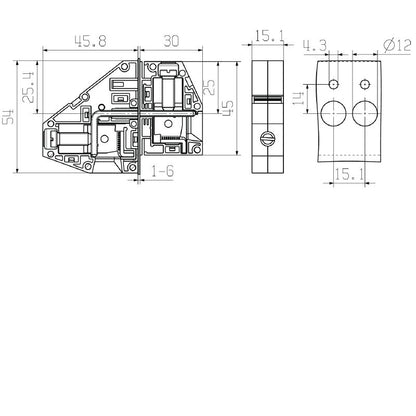 2444830000 - 25mm² Feed-Through Terminal, 690V, Direct Mounting  (Pack of 25)
