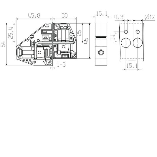 2444830000 - 25mm² Feed-Through Terminal, 690V, Direct Mounting  (Pack of 25)