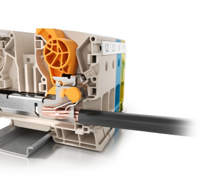 2552110000 - Push-In Feed-Through Terminal, 35 mm², 71.5mm Depth