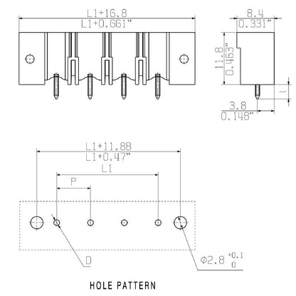 1140930000 - 8-Pole PCB Plug Connector with 7.62mm Pitch and 3.2mm Pins  (Pack of 24)
