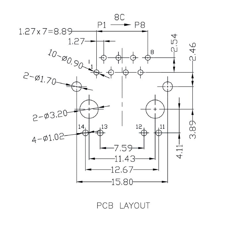 2461070000 - 8-Pole RJ45 Transformer Jack with 180° Elbow, 3.658g  (Pack of 120)