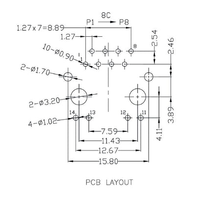 2461070000 - 8-Pole RJ45 Transformer Jack with 180° Elbow, 3.658g  (Pack of 120)