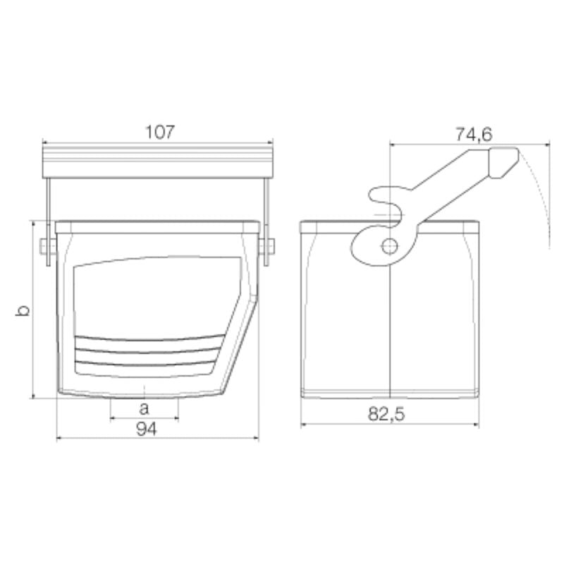 1788500000 - IP65 Coupling Housing M32, Diecast Aluminum with End-Lock Clamp
