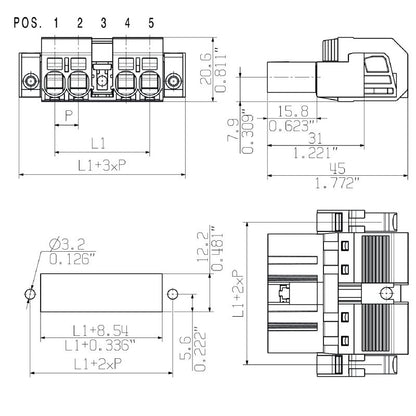 1429960000 - 7.62mm Male PCB Connector, 4 Poles, 180° Angle  (Pack of 25)