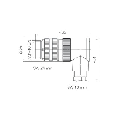 1291890000 - IP67 Field Attachable Connector, 6-8mm, Gold-Plated Contacts