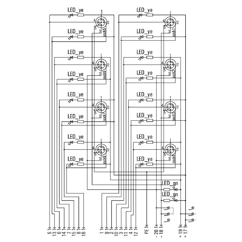 1781060000 - 30V M12 NPN Distributor with LED Indicators