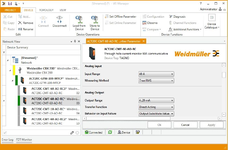 1510240000 - True RMS Current Transducer, Monitors Up to 60A
