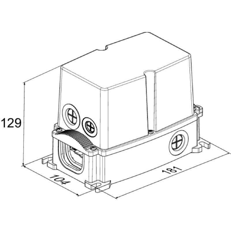 2703920000 - IP65 Black Polycarbonate Enclosure, 183mm x 104mm x 129mm