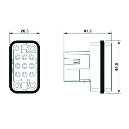 2937360000 - 8-Pole Male Connector, 500V, 16A, Compact HQ Design