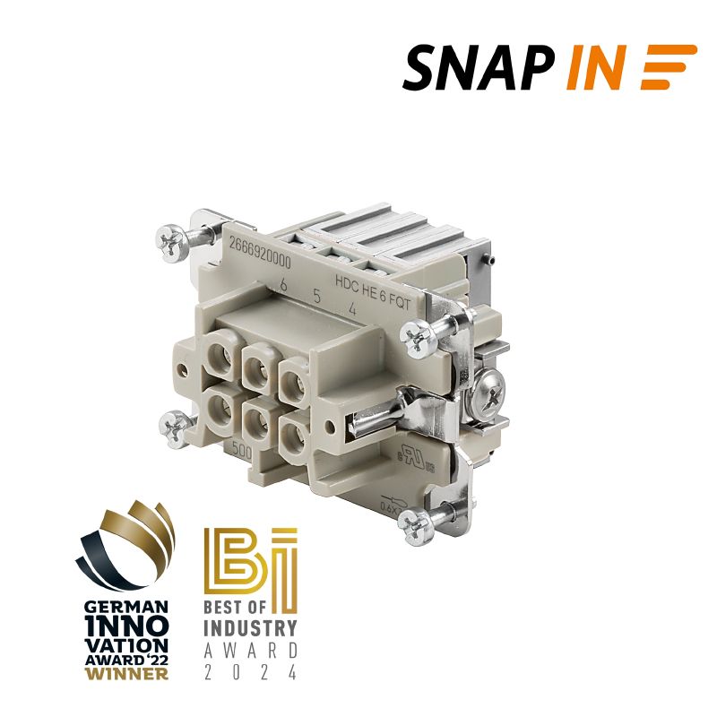2666920000 - 6-Pole HDC Insert, 500V, 24A, Snap-In Design