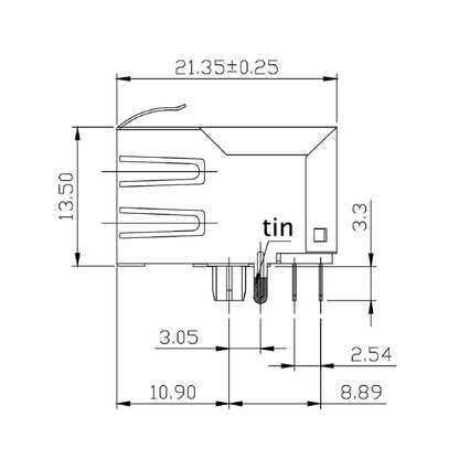 2474160000 - OMNIMATE RJ45 Connector, 90° Elbow, 8 Poles, PA66  (Pack of 120)