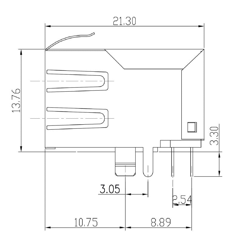 2562910000 - Cat. 5 RJ45 Modular Jack with 10 Poles & 90° Angle  (Pack of 200)