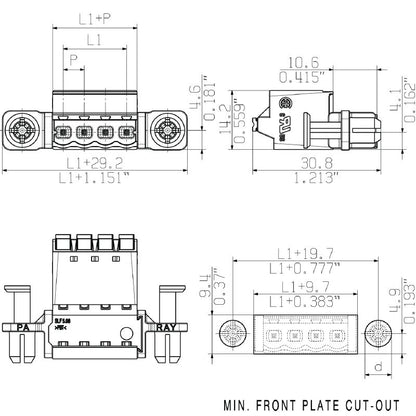 2440210000 - 6-Pole 180° PCB Connector with Push-In Feature  (Pack of 30)