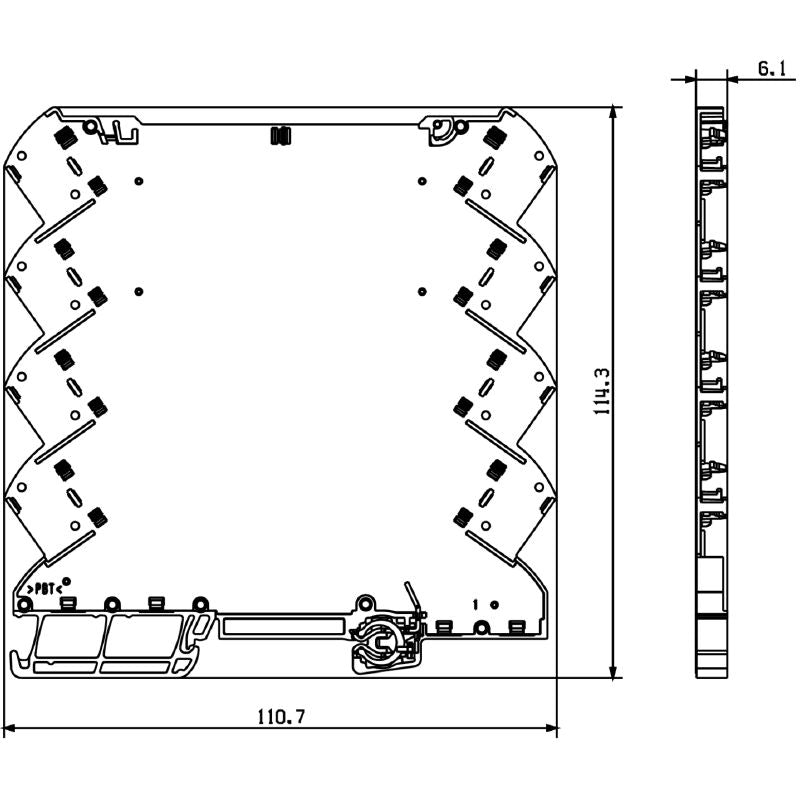 2435460000 - Modular 6.1mm Black Connector Housing for PCB Assembly  (Pack of 50)