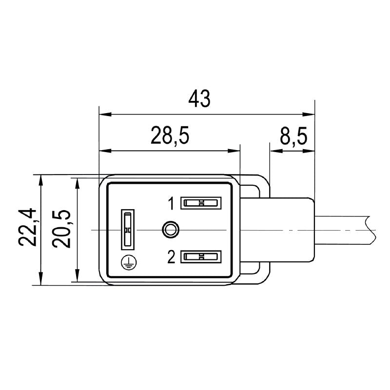 1271590015 - Industrial 0.15m PUR Valve Cable with 3-Pole Configuration