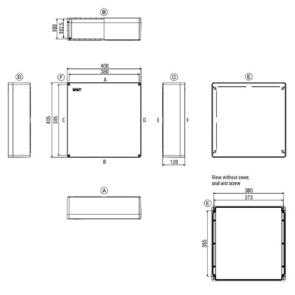 1305970000 - Silver Grey 405mm x 400mm Glass Fibre Enclosure