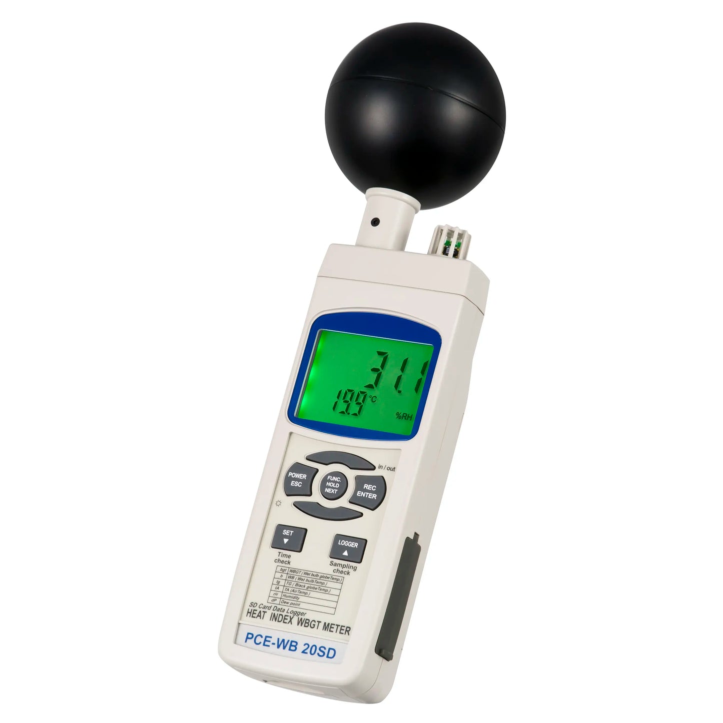 PCE-WB 20SD - Digital Thermo-Hygrometer with LCD for Heat Stress Monitoring