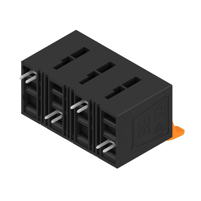 2492020000 - 15mm Black PCB Terminal, 4 Poles, 90° Connection, Push-in  (Pack of 25)