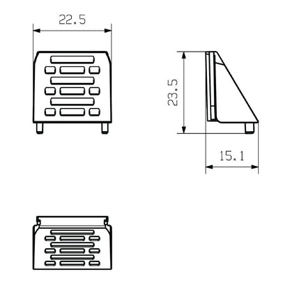 1221310000 - OMNIMATE Hood, 22.5mm Width, Plastic, IP20 Protection  (Pack of 50)