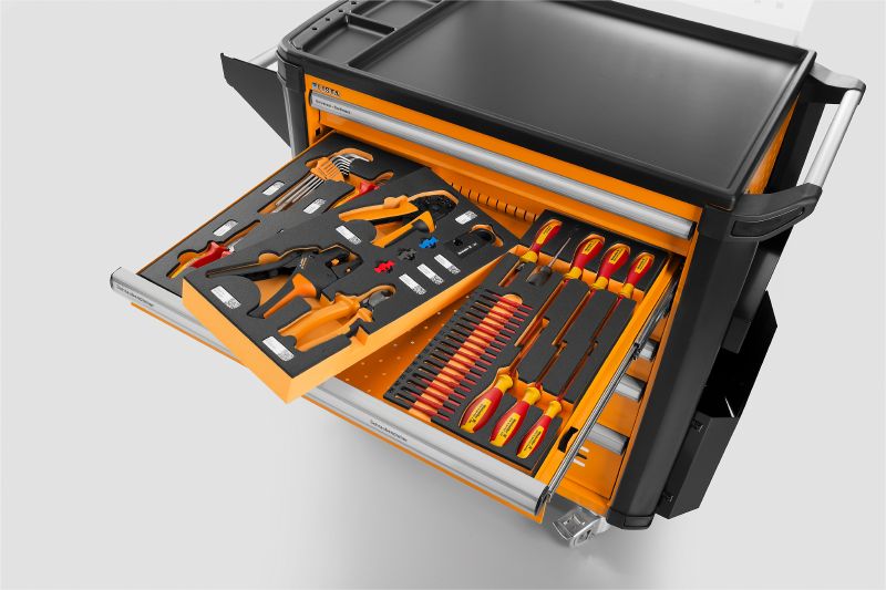 2709760000 - 6-Drawer Tool Chest Set with Rubber Tires, 525mm Depth