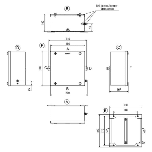 1002720000 - Stainless Steel 190mm Klippon STB Terminal Box