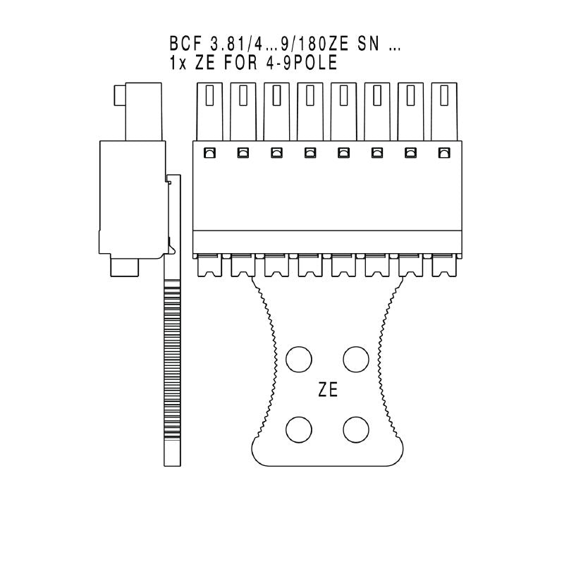 1235940000 - 3.81mm 18-Pole Female PCB Connector with PUSH IN Mechanism  (Pack of 50)