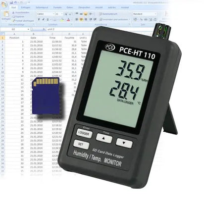 PCE-HT110 - Dual-Channel Humidity/Temperature Logger with SD Card Storage