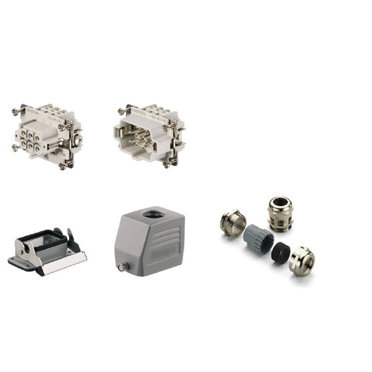 1712660000 - Heavy-Duty HDC Connector Kit, 3 Size, 6 Poles, 500V