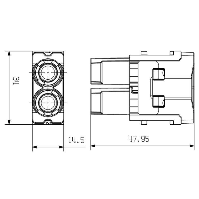 2668180000 - 1000V Power Module, 70A, 2-Pole, RoHS Compliant