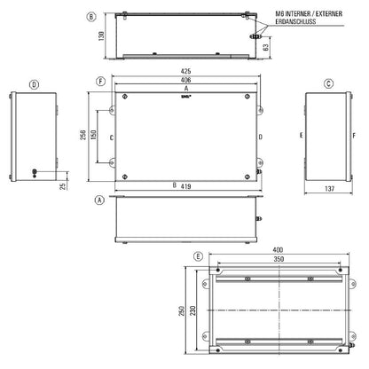 1002760000 - 250mm Stainless Steel Terminal Box, Mirror Finish