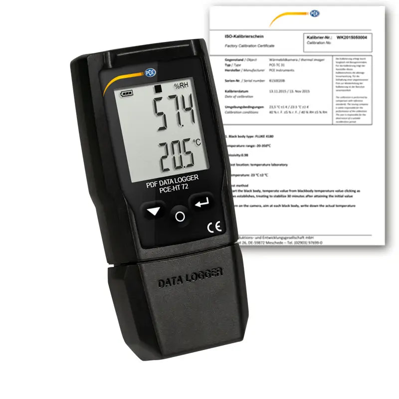 PCE-HT 72 - LCD Climate Meter for Temp & Humidity with ISO Report
