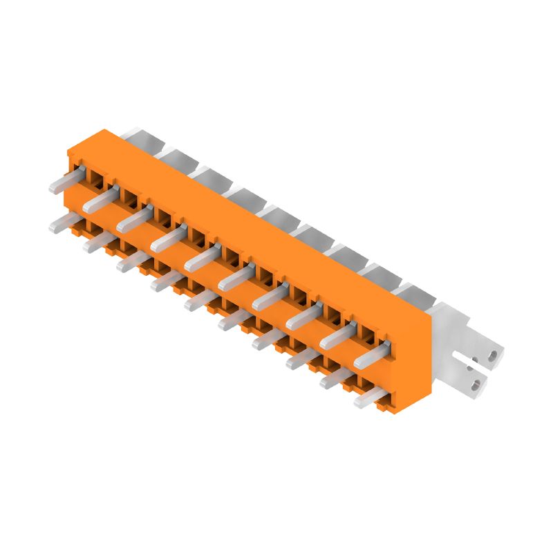 9511870000 - 5mm Pitch PCB Terminals, 10 Poles, 135° Angle, Tinned Orange  (Pack of 50)