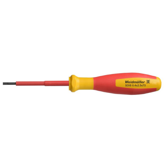 2749790000 - VDE Slotted Screwdriver 75mm Blade, 0.4mm x 2.5mm