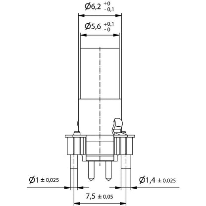 2423820000 - IP67 M8 Connector with 3 Poles and Mounting Thread  (Pack of 25)