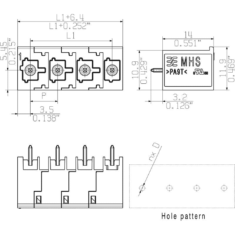 8000078318 - 7.50mm Pitch 6-Pole PCB Male Header Connector  (Pack of 12)
