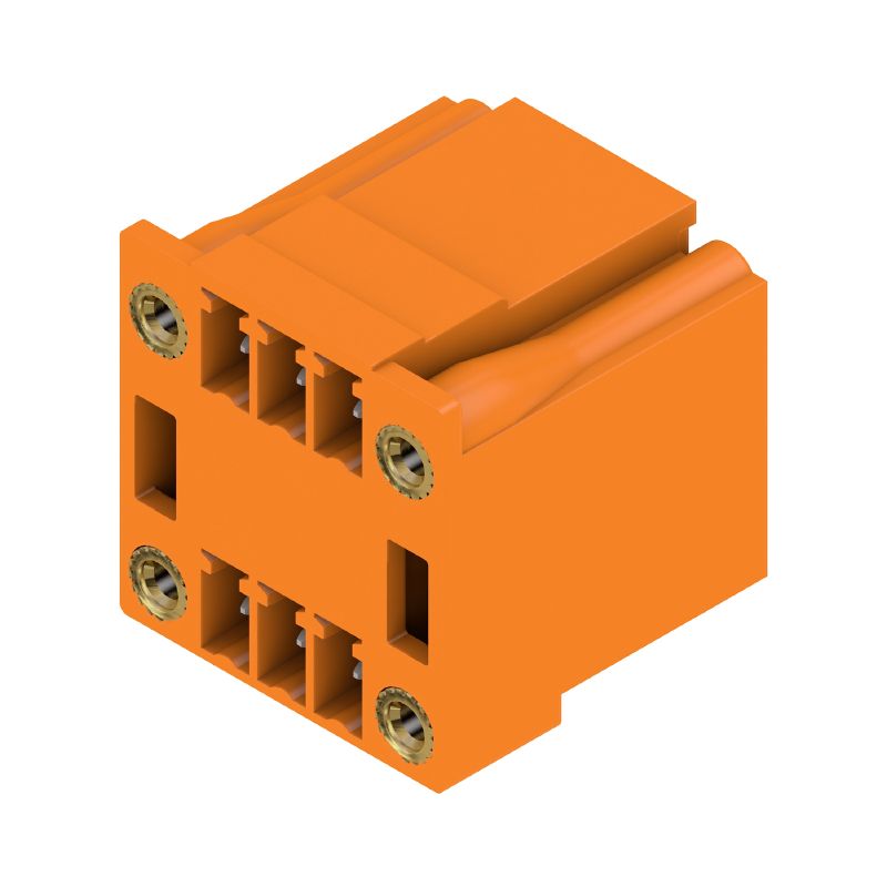 1973270000 - Orange 6-Pole 3.81mm PCB Male Header Connector, Right-Angle  (Pack of 52)
