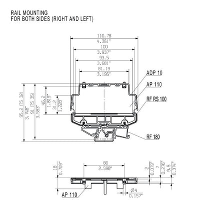 1189890000 - AP 110 BK Black End Plate, 27.2mm Width, RS 100 Compatible  (Pack of 10)