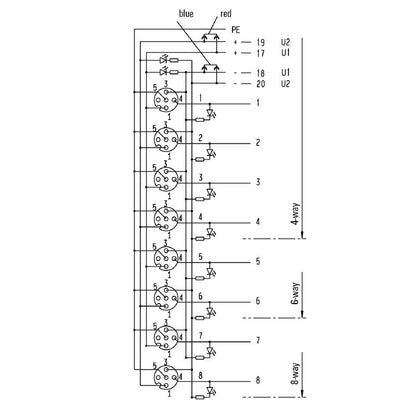 1705923000 - M25 Hood Connector with LED Indicator and A-Coding
