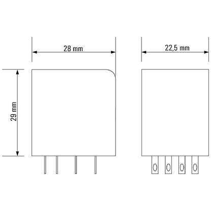 1549770000 - AgNi Relay with 4 Contacts, 60V AC, and Test Button  (Pack of 10)