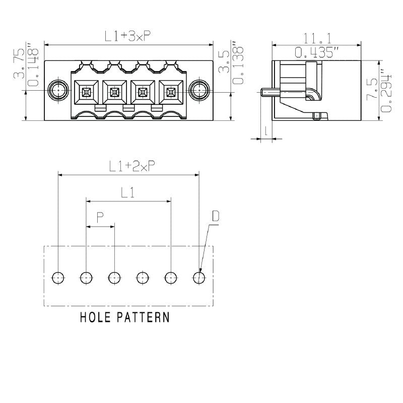 1842610000 - 9-Pole 180° Male PCB Connector with Solder Flange  (Pack of 48)