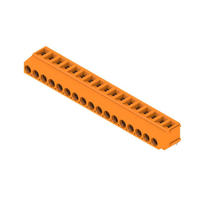 1234390000 - 5mm Terminal Block, 17 Poles, 180° Configuration, Tinned Orange  (Pack of 50)