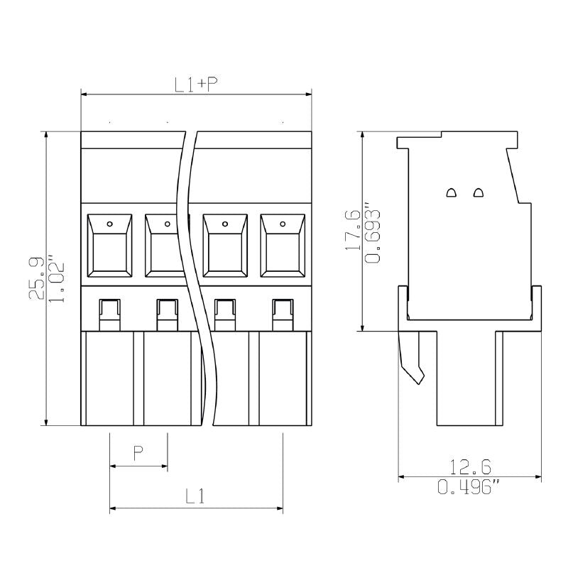 2644320000 - IEC/UL Approved Electrical Connection Module, 630V, 18A Cap.  (Pack of 54)