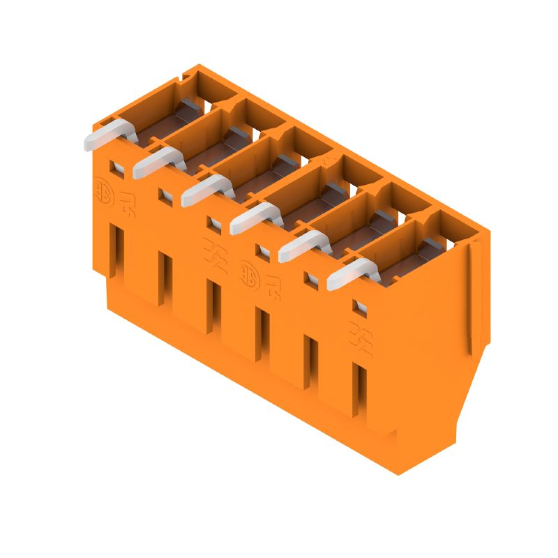 2429540000 - 5.00mm 6-Pole PCB Terminal with 180° Angle, Orange  (Pack of 60)