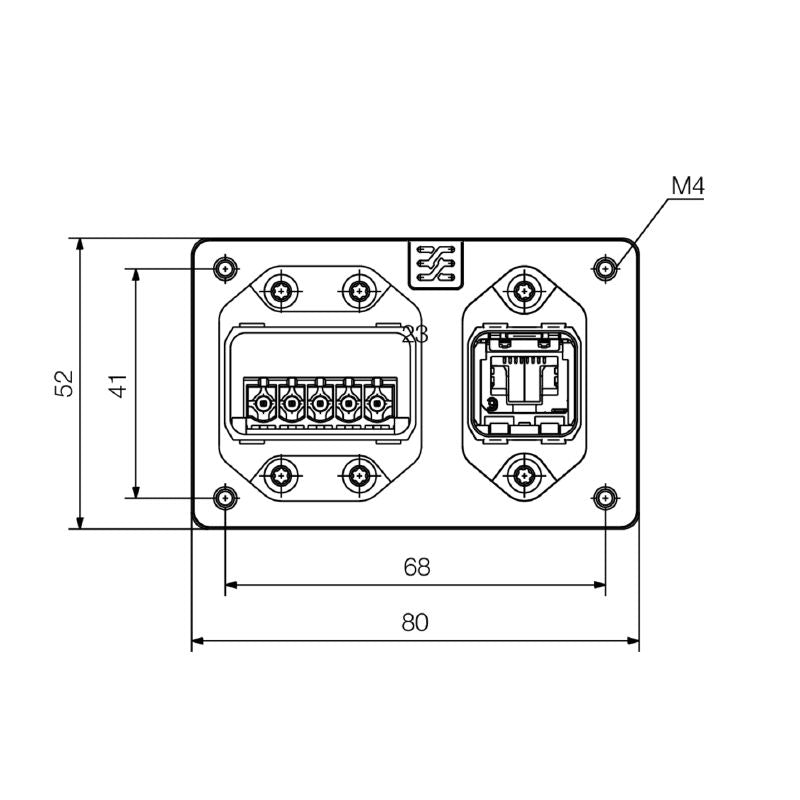 1068820000 - IP65 Junction Box with FreeCon RJ45 for Power Supply