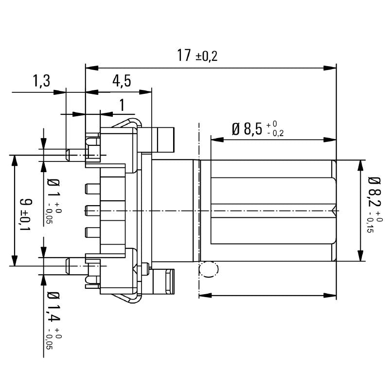 2423380000 - 8-Pole M12 Connector with Mounting Thread, RoHS Compliant  (Pack of 25)