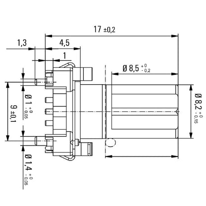 2423380000 - 8-Pole M12 Connector with Mounting Thread, RoHS Compliant  (Pack of 25)