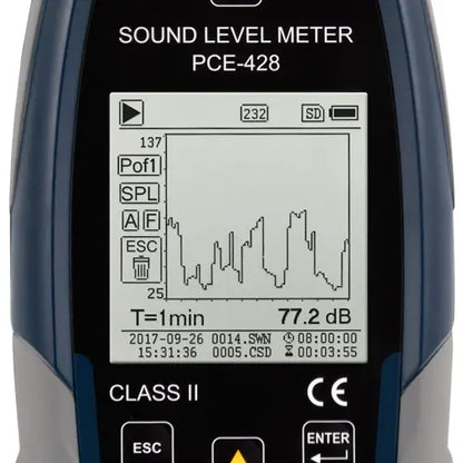 PCE-428 - Class II Sound Level Meter for Comprehensive Noise Monitoring