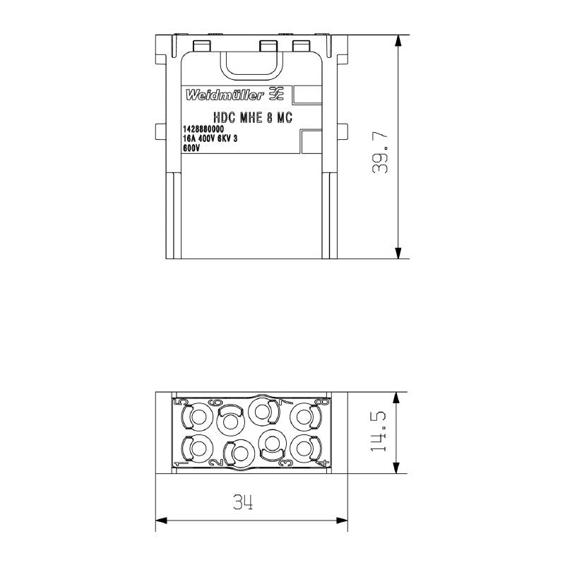 1428880000 - 8-Pole 400V Signal Module with Crimp Connectors